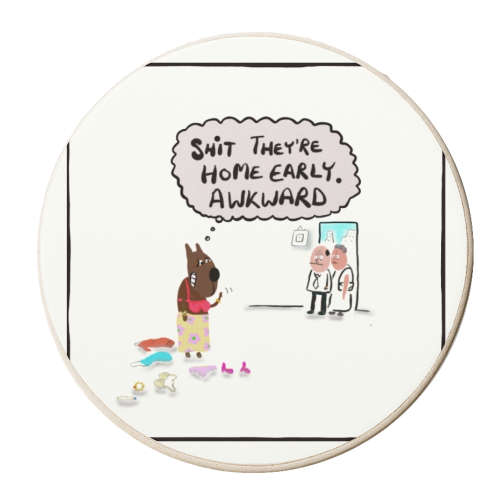 Home Early - personalised beer coaster by David Black