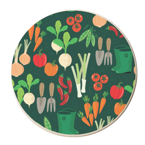 Home grown veg - personalised beer coaster by Mandy Kippax