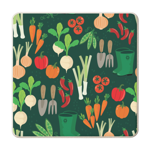 Home grown veg - personalised beer coaster by Mandy Kippax