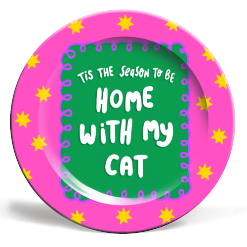 Home With My Cat - ceramic dinner plate by The Paper Tail