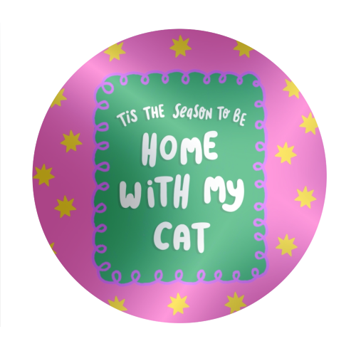 Home With My Cat - Circle Sticker by The Paper Tail