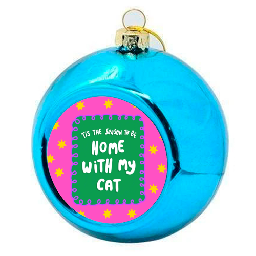 Home With My Cat - colourful christmas bauble by The Paper Tail