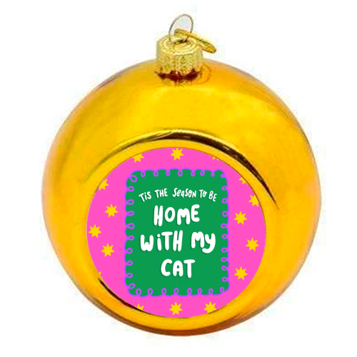 Home With My Cat - colourful christmas bauble by The Paper Tail