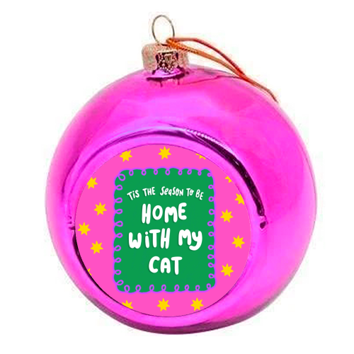 Home With My Cat - colourful christmas bauble by The Paper Tail