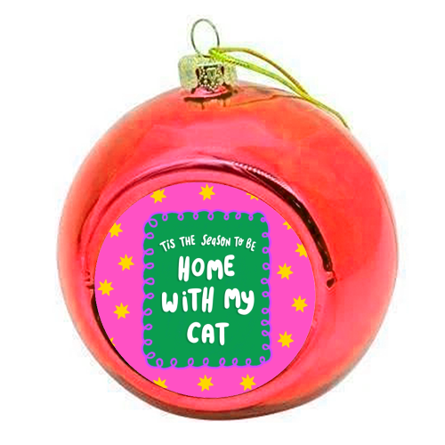 Home With My Cat - colourful christmas bauble by The Paper Tail