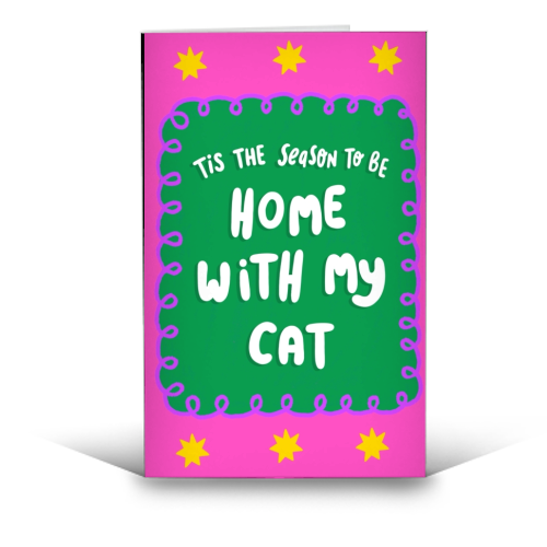 Home With My Cat - funny greeting card by The Paper Tail