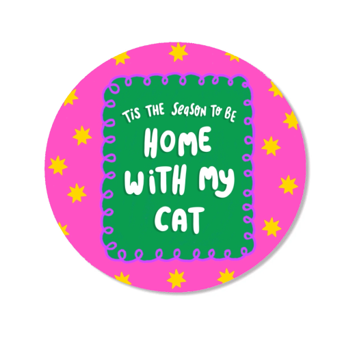 Home With My Cat - Magnet by The Paper Tail