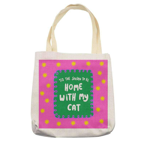 Home With My Cat - printed canvas tote bag by The Paper Tail