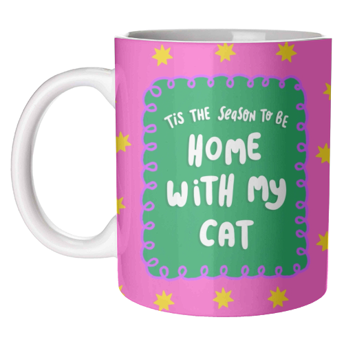 Home With My Cat - unique mug by The Paper Tail