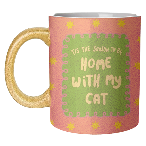 Home With My Cat - unique mug by The Paper Tail