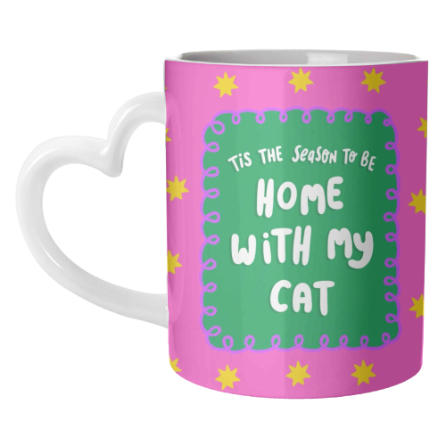 Home With My Cat - unique mug by The Paper Tail
