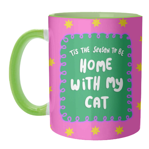 Home With My Cat - unique mug by The Paper Tail
