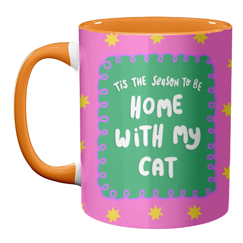 Home With My Cat - unique mug by The Paper Tail