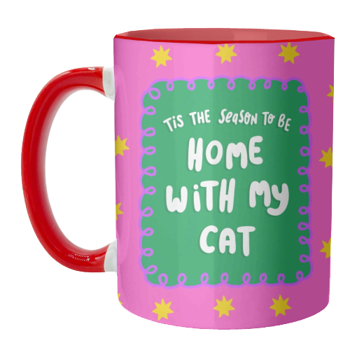 Home With My Cat - unique mug by The Paper Tail