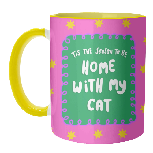 Home With My Cat - unique mug by The Paper Tail