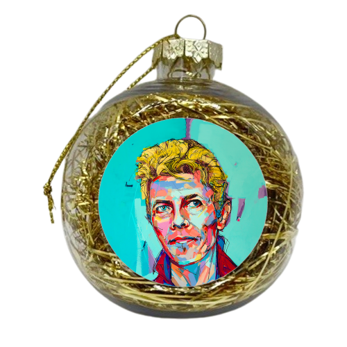 Hopeful Bowie - xmas bauble by Laura Selevos