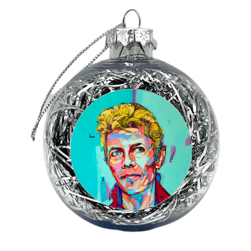 Hopeful Bowie - xmas bauble by Laura Selevos