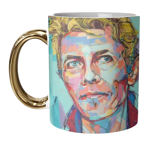 Hopeful Bowie - unique mug by Laura Selevos