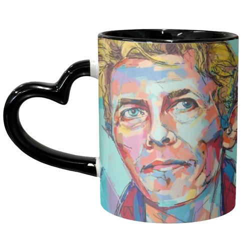 Hopeful Bowie - unique mug by Laura Selevos