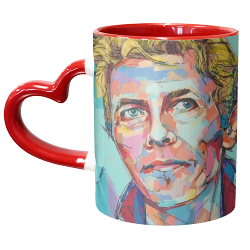 Hopeful Bowie - unique mug by Laura Selevos