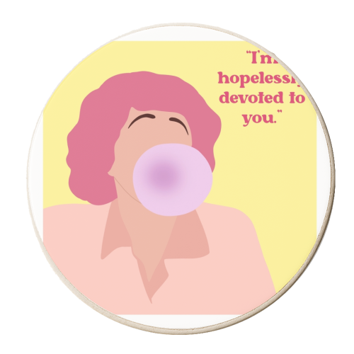 Hopelessly Devoted - personalised beer coaster by Ami Luck