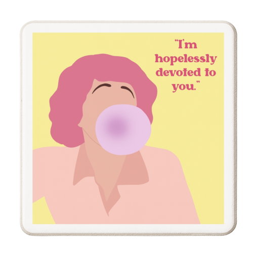 Hopelessly Devoted - personalised beer coaster by Ami Luck
