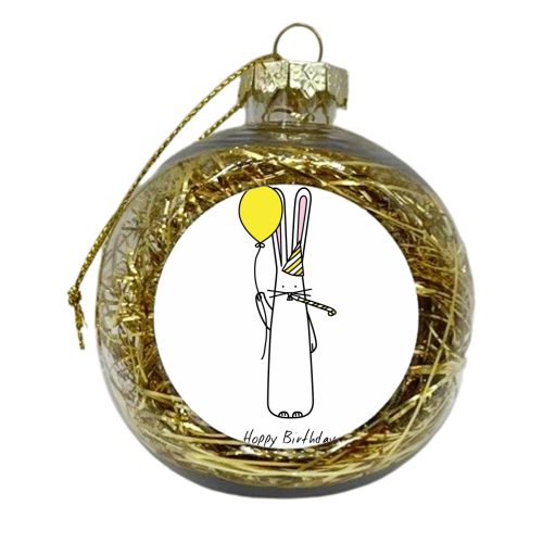 Hoppy Birthday - Balloon  - xmas bauble by Hoppy Bunnies