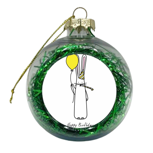 Hoppy Birthday - Balloon  - xmas bauble by Hoppy Bunnies