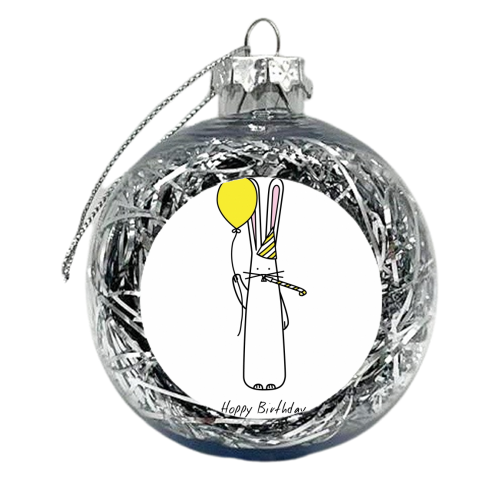 Hoppy Birthday - Balloon  - xmas bauble by Hoppy Bunnies