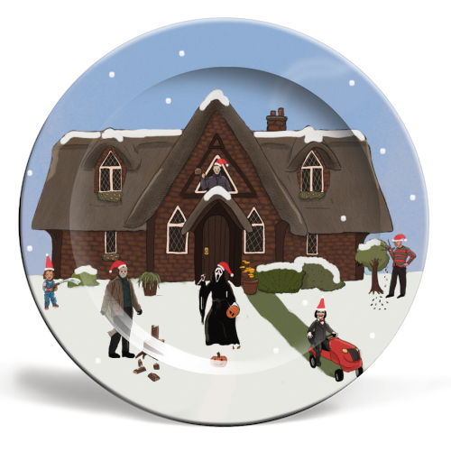 Horror Christmas - ceramic dinner plate by The Queer Store