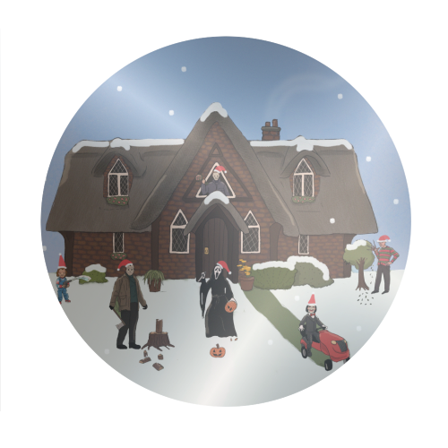 Horror Christmas - Circle Sticker by The Queer Store