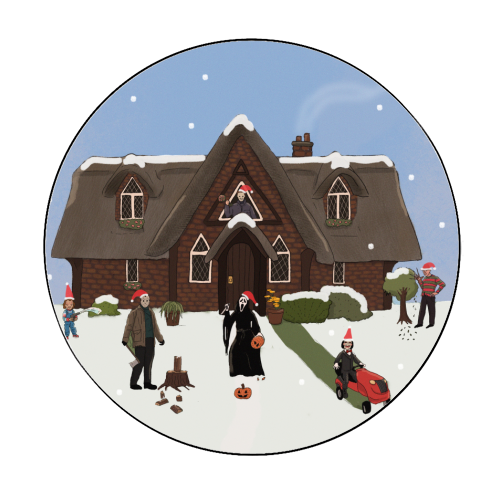 Horror Christmas - Circle Sticker by The Queer Store