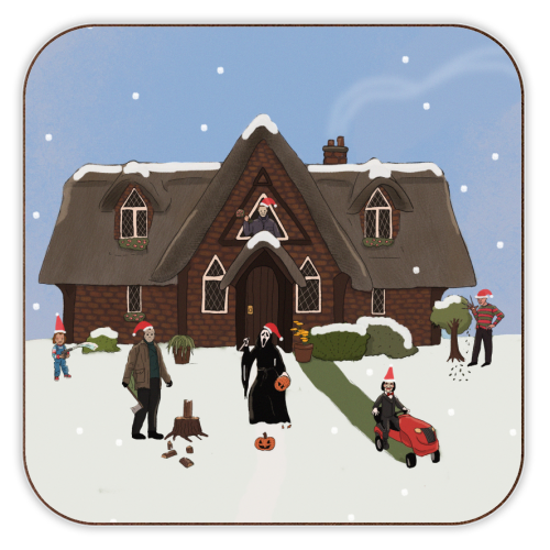 Horror Christmas - personalised beer coaster by The Queer Store