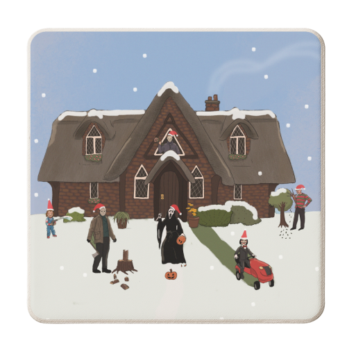 Horror Christmas - personalised beer coaster by The Queer Store