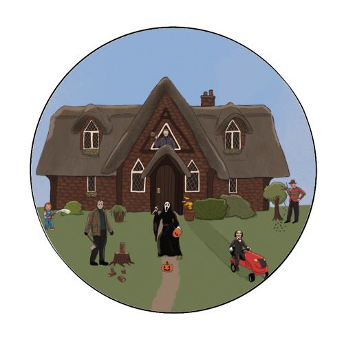 Horror Films - Circle Sticker by The Queer Store