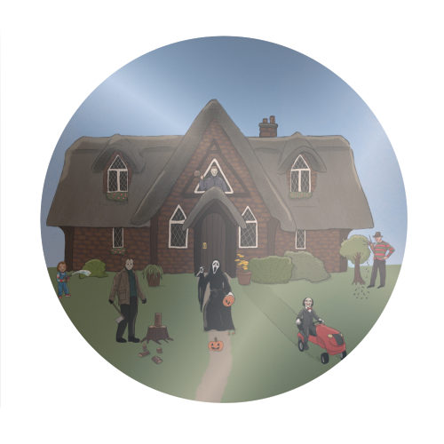 Horror Films - Circle Sticker by The Queer Store