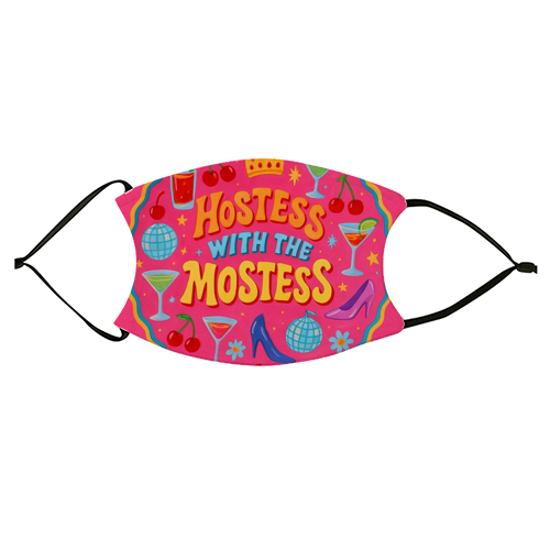 Hostess With The Mostess - face cover mask by Ms Doodle