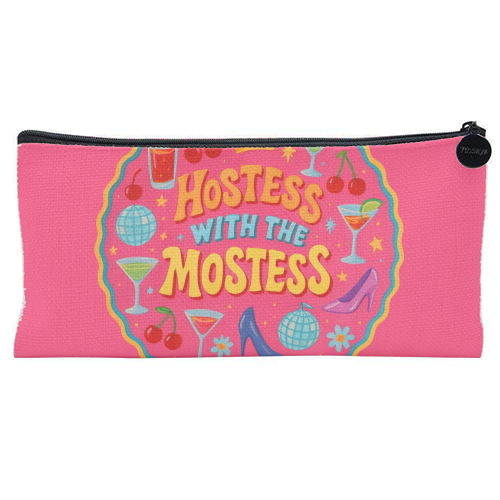 Hostess With The Mostess - flat pencil case by Ms Doodle