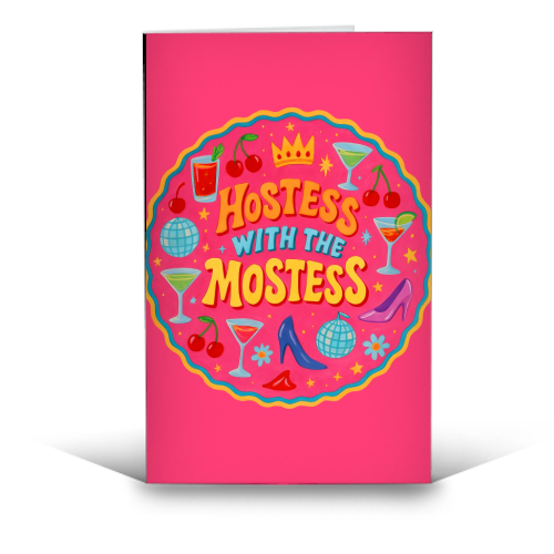 Hostess With The Mostess - funny greeting card by Ms Doodle