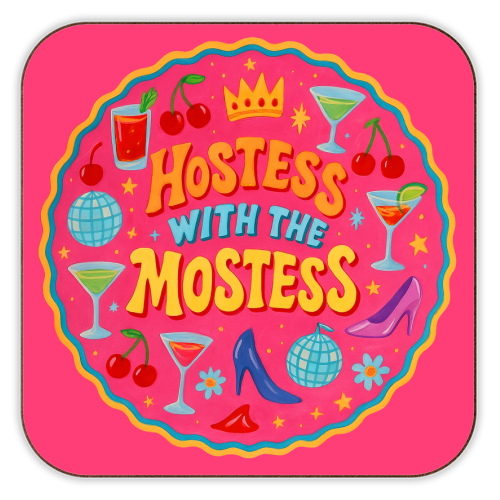 Hostess With The Mostess - personalised beer coaster by Ms Doodle