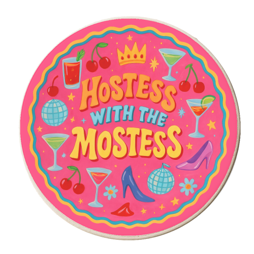 Hostess With The Mostess - personalised beer coaster by Ms Doodle