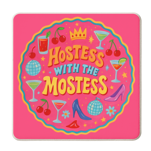 Hostess With The Mostess - personalised beer coaster by Ms Doodle