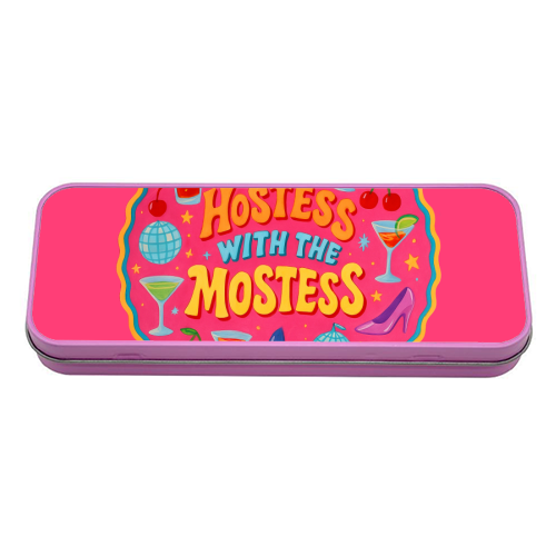 Hostess With The Mostess - tin pencil case by Ms Doodle
