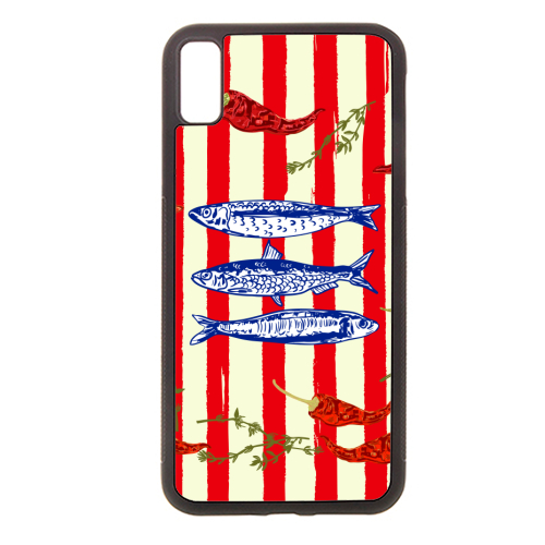 Hot Chili Sardines with Vintage Stripes - stylish phone case by EZbie
