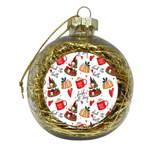 hot chocolate and cake - xmas bauble by haris kavalla