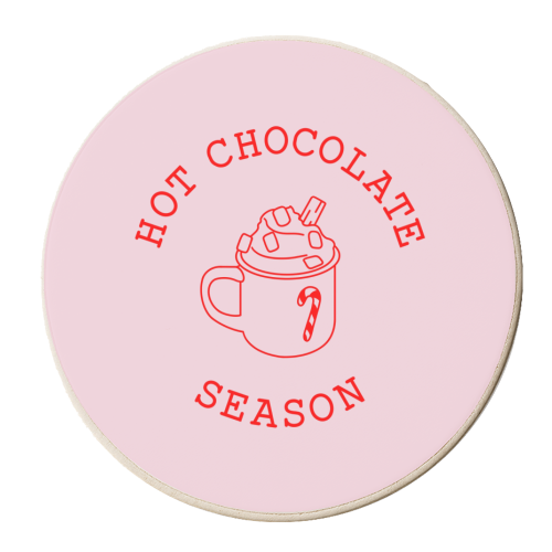 Hot chocolate season - personalised beer coaster by The Girl Next Draw