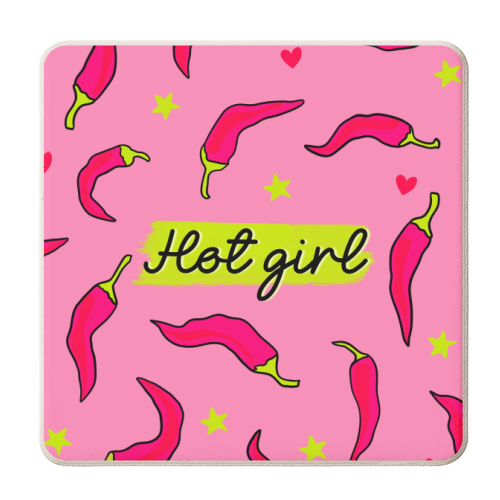 Hot Girl Chilli Design - - personalised beer coaster by Lisa Wardle
