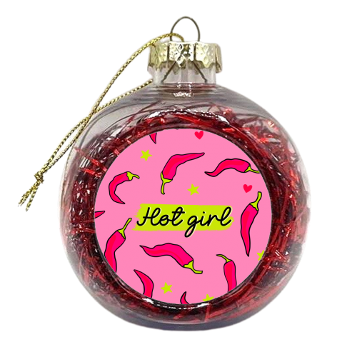 Hot Girl Chilli Design - - xmas bauble by Lisa Wardle