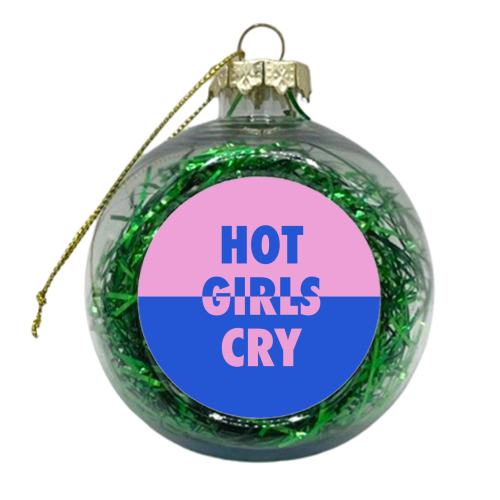 Hot girls cry split - xmas bauble by The Girl Next Draw