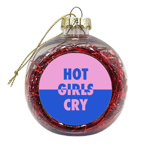 Hot girls cry split - xmas bauble by The Girl Next Draw